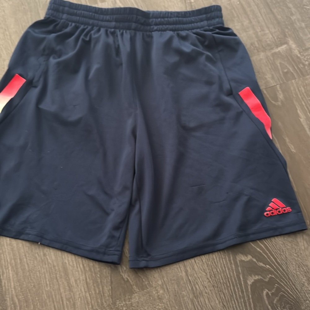 Lot of 2 pair of Adidas boys Kids Size XL Gray & Navy Athletic Shorts Set - Picture 4 of 8
